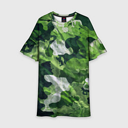 Платье клеш для девочки Camouflage Pattern Камуфляж Паттерн, цвет: 3D-принт