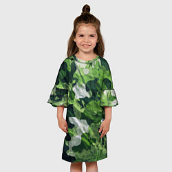 Платье клеш для девочки Camouflage Pattern Камуфляж Паттерн, цвет: 3D-принт — фото 2