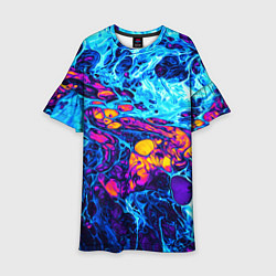 Платье клеш для девочки Взрыв Неона Fluid Explosion Неон, цвет: 3D-принт