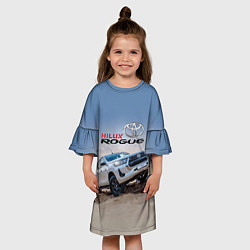 Платье клеш для девочки Toyota Hilux Rogue Off-road vehicle Тойота - прохо, цвет: 3D-принт — фото 2