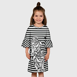 Платье клеш для девочки Боевой тигр, цвет: 3D-принт — фото 2
