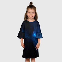 Платье клеш для девочки Звезды сквозь облака, цвет: 3D-принт — фото 2