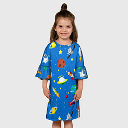 Платье клеш для девочки SPACE OBJECTS, цвет: 3D-принт — фото 2