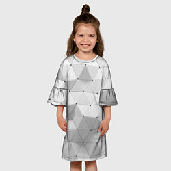 Платье клеш для девочки Полигональный объёмный паттерн, цвет: 3D-принт — фото 2