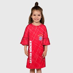 Платье клеш для девочки Bayern munchen Абстрактно выцарапанный фон, цвет: 3D-принт — фото 2