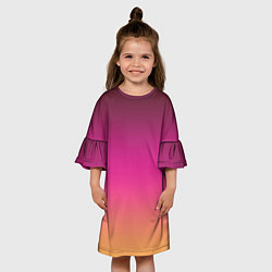 Платье клеш для девочки Оранжево-пурпурный градиент, цвет: 3D-принт — фото 2