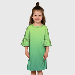 Платье клеш для девочки Shades of Green GRADIENT, цвет: 3D-принт — фото 2
