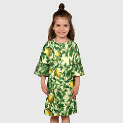 Платье клеш для девочки Лимоны На Ветках, цвет: 3D-принт — фото 2