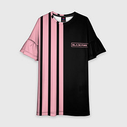 Платье клеш для девочки BLACKPINK HALF BLACK-PINK MINI LOGO, цвет: 3D-принт