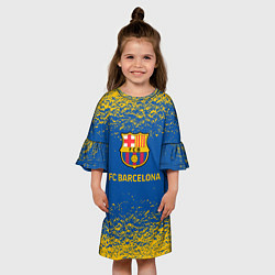 Платье клеш для девочки Barcelona желтые брызги, цвет: 3D-принт — фото 2