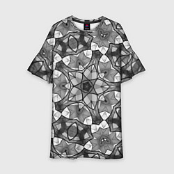 Детское платье Черно-белый геометрический мозаичный узор