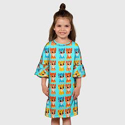 Платье клеш для девочки COLORED KITTENS, цвет: 3D-принт — фото 2