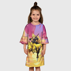 Платье клеш для девочки Клауд Страйф из Final Fantasy, цвет: 3D-принт — фото 2