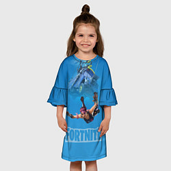Платье клеш для девочки Fortnite Vintage Ramirez Персонаж десантирование и, цвет: 3D-принт — фото 2