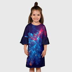 Платье клеш для девочки Космический Коралловый Риф, цвет: 3D-принт — фото 2