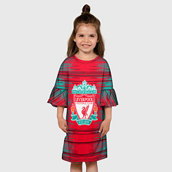 Платье клеш для девочки Ливерпуль logo, цвет: 3D-принт — фото 2