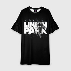 Платье клеш для девочки Linkin Park логотип с фото, цвет: 3D-принт