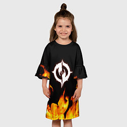 Платье клеш для девочки Chaoseum Чаосеум Fire, цвет: 3D-принт — фото 2