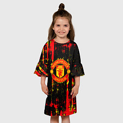 Платье клеш для девочки Manchester united краска, цвет: 3D-принт — фото 2