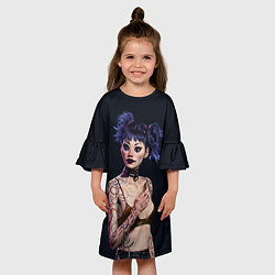 Платье клеш для девочки Свидетель Девушка, цвет: 3D-принт — фото 2