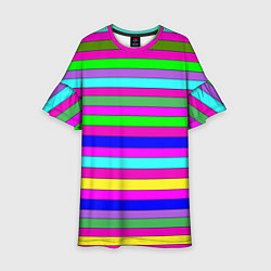 Детское платье Multicolored neon bright stripes