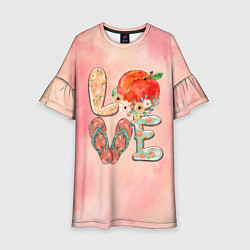 Платье клеш для девочки Love Summer Лето, цвет: 3D-принт
