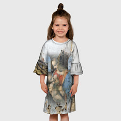 Платье клеш для девочки Мадонна Литта Леонардо да Винчи Post-art, цвет: 3D-принт — фото 2