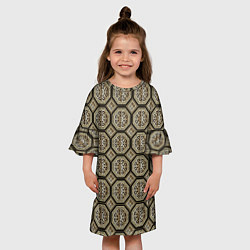 Платье клеш для девочки Классические узоры - ромбы, цвет: 3D-принт — фото 2