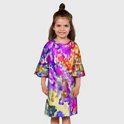 Платье клеш для девочки Летняя мозаика, цвет: 3D-принт — фото 2