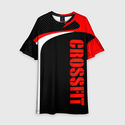 Платье клеш для девочки CrossFit - Красный спортивный, цвет: 3D-принт