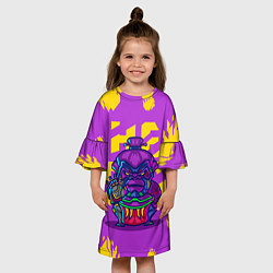 Платье клеш для девочки ОБЕЗЬЯНА СУМОИСТ, цвет: 3D-принт — фото 2