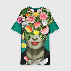 Платье клеш для девочки Фрида Кало - Арт Портрет, цвет: 3D-принт