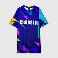 Платье клеш для девочки Дефрагментация - Crossfit, цвет: 3D-принт