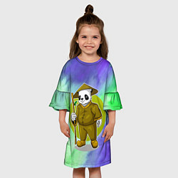Платье клеш для девочки Мудрая Кунг фу панда, цвет: 3D-принт — фото 2