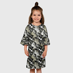 Платье клеш для девочки Абстрактный камуфляжный, цвет: 3D-принт — фото 2