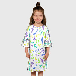 Платье клеш для девочки Паттерн из разноцветных стрелочек, цвет: 3D-принт — фото 2