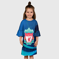 Платье клеш для девочки Liverpool Абстракция, цвет: 3D-принт — фото 2