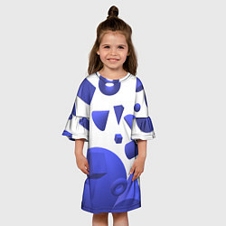 Платье клеш для девочки Падающие геометрические фигуры, цвет: 3D-принт — фото 2