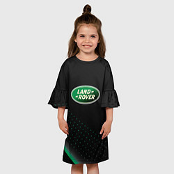 Платье клеш для девочки Land rover Зелёная абстракция, цвет: 3D-принт — фото 2
