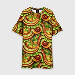 Платье клеш для девочки Летние объемные узоры, цвет: 3D-принт
