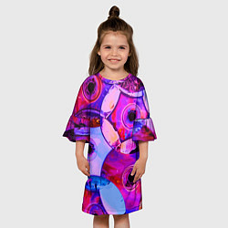 Платье клеш для девочки Диски CD - паттерн, цвет: 3D-принт — фото 2