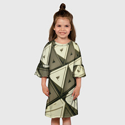 Платье клеш для девочки 3D иллюзия-пирамиды, цвет: 3D-принт — фото 2