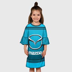 Платье клеш для девочки Мазда - абстракция, цвет: 3D-принт — фото 2