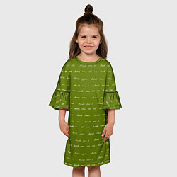 Платье клеш для девочки Зелёная любовь, цвет: 3D-принт — фото 2