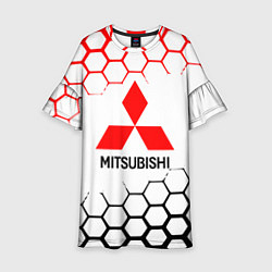 Платье клеш для девочки Mitsubishi - логотип, цвет: 3D-принт