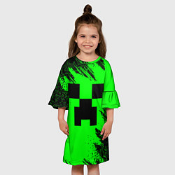 Платье клеш для девочки Minecraft squares, цвет: 3D-принт — фото 2