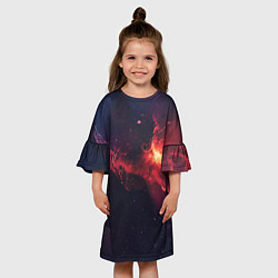 Платье клеш для девочки Космическое пламя, цвет: 3D-принт — фото 2