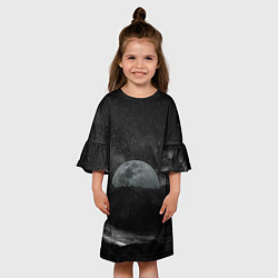 Платье клеш для девочки Огромная Луна, цвет: 3D-принт — фото 2