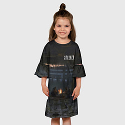 Платье клеш для девочки STALKER Одиночки В Ангаре, цвет: 3D-принт — фото 2