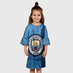 Платье клеш для девочки Манчестер Сити Лого, цвет: 3D-принт — фото 2